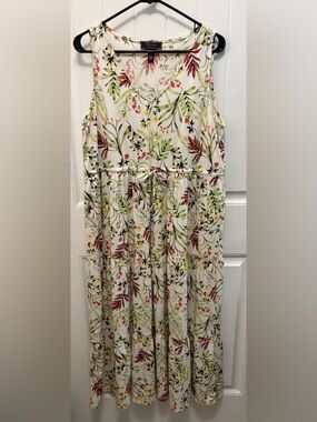 C. Wonder by Christian Siriano Floral V-Neck sleeveless Maxi Dress. Size LP.